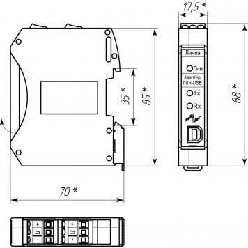 Адаптер ЛИН-USB-DIN-1